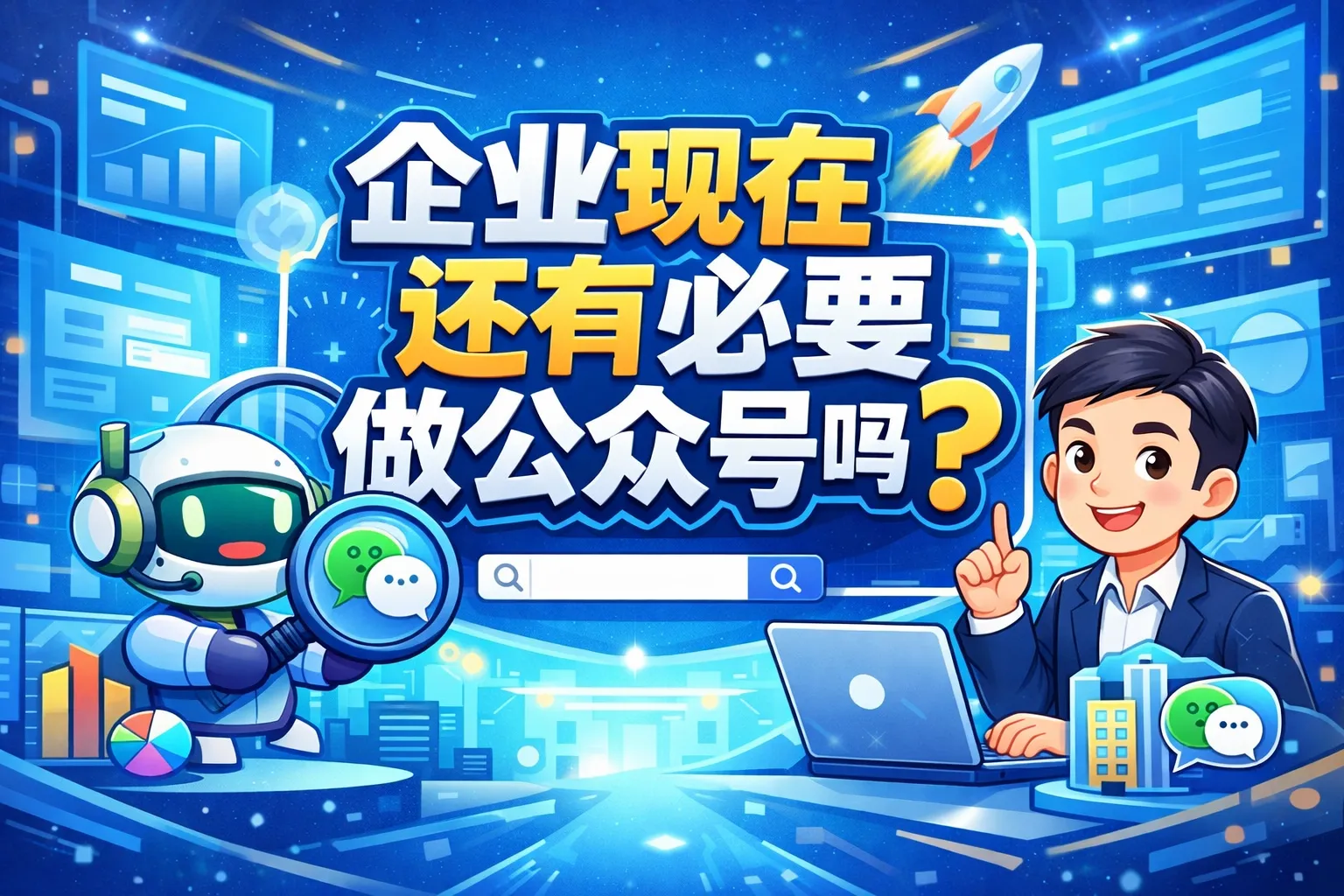 企业公众号运营与内容资产主题插画